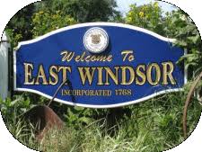 Welcome sign for East Windsor, Connecticut