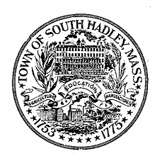 South Hadley, MA town seal featuring a landscape scene and the year 1753