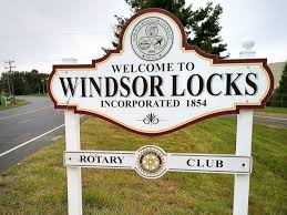 Windsor Locks, CT town seal featuring a canal lock and the year 1854