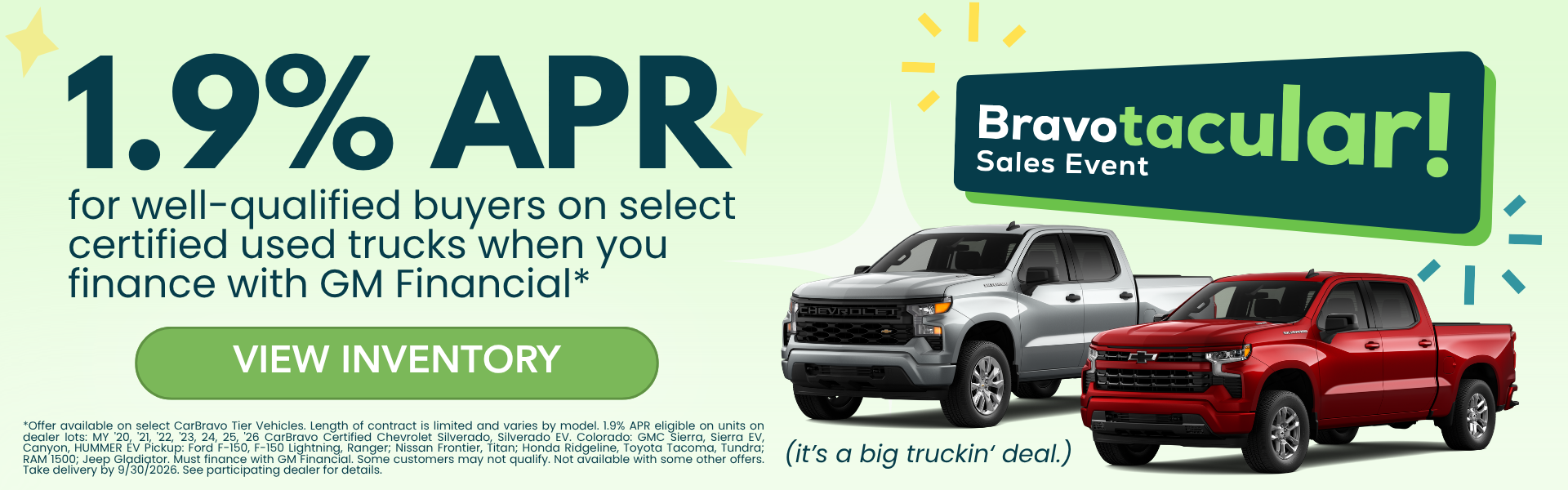 Bravotacular 1.9% APR on 