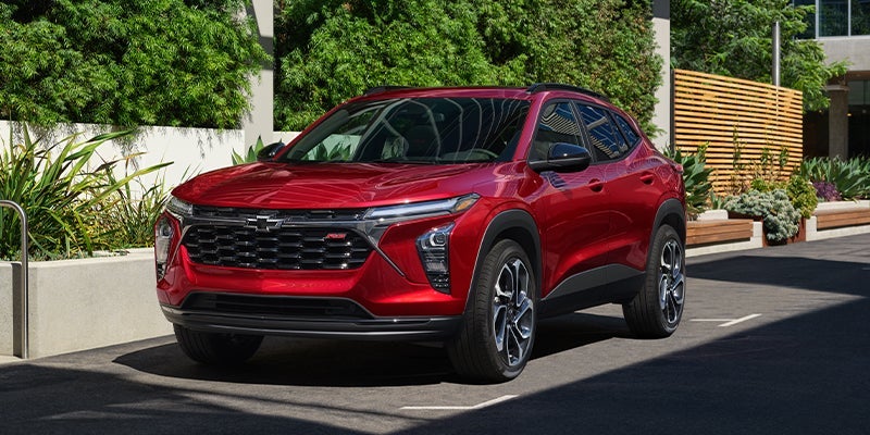 A red Chevrolet Trax.